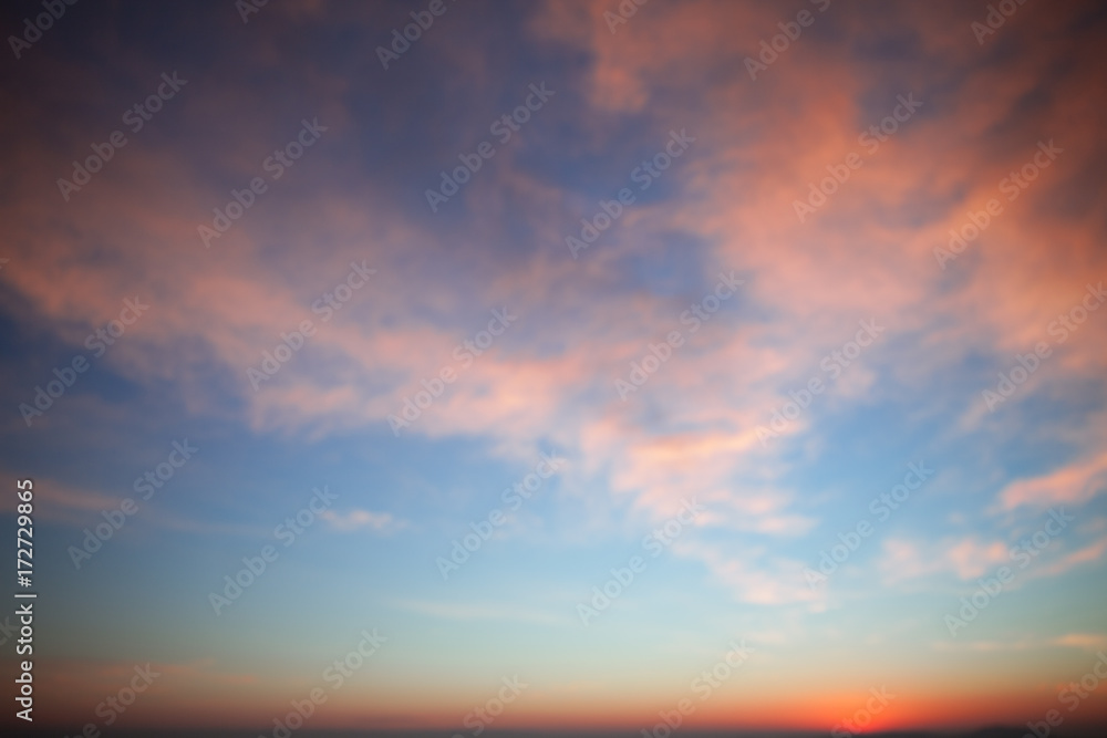 Sunset sky - deep blue and orange background