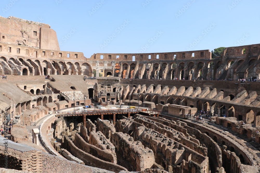 Resti archeologici dei Fori Imperiali e Colosseo. Roma Italia
