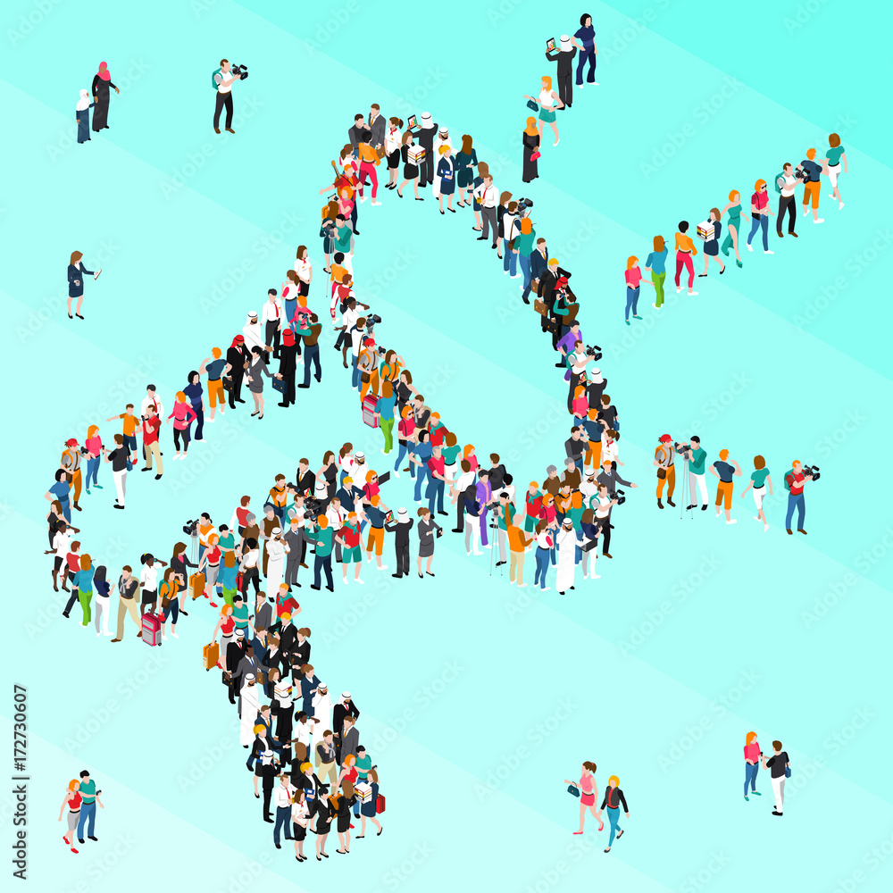 Crowd People Isometric Megaphone Crowd People Isometric Megaphone