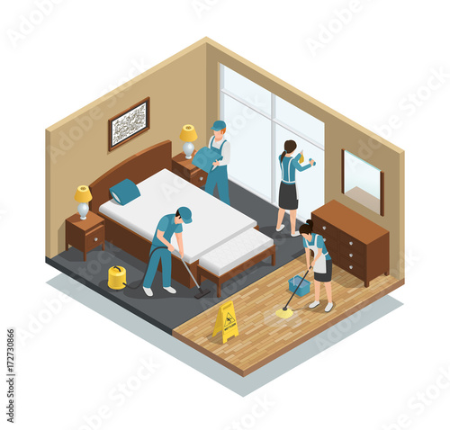 House Cleaning Isometric Composition