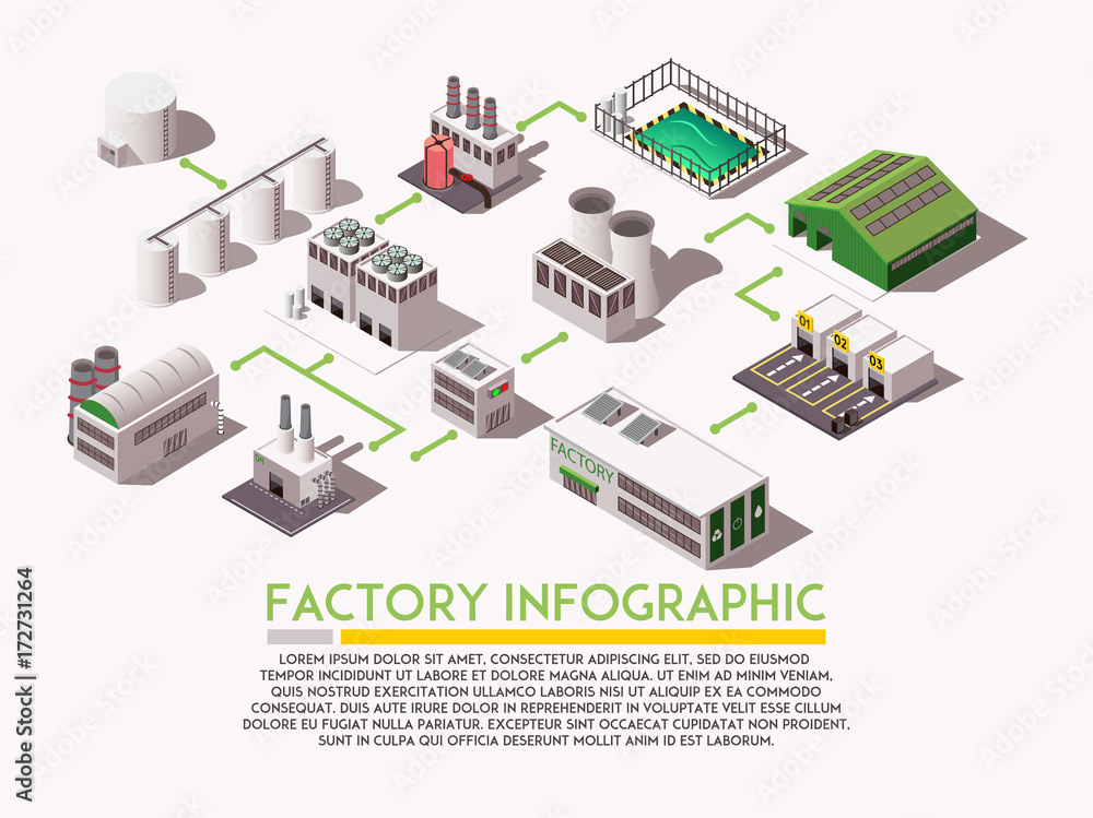 Factory Isometric Infographics