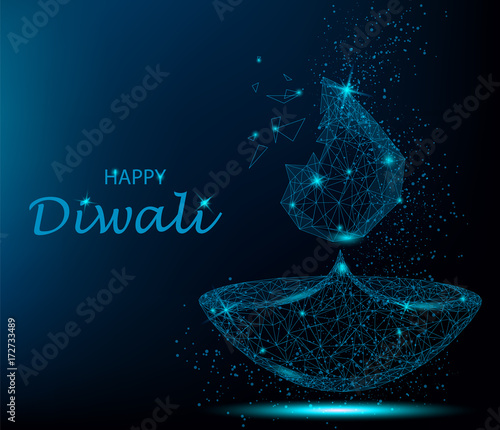 Happy diwali vector illustration. Deepavali light and fire festival.