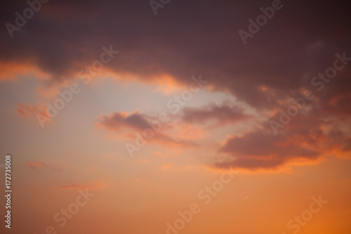 Sunset sky - deep blue and orange background