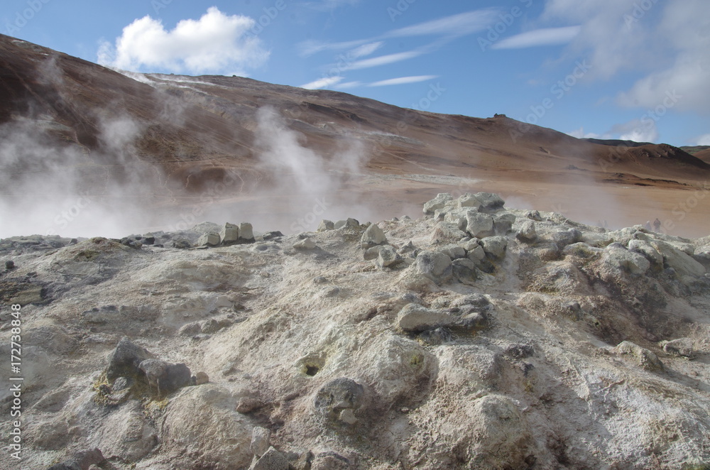 Namafjall Islande montagnes de soufre et boues chaudes