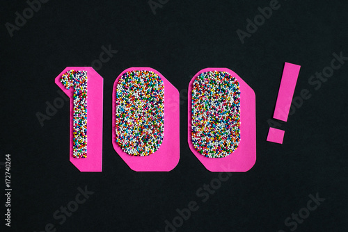 100! made from paper and nonpareils photo