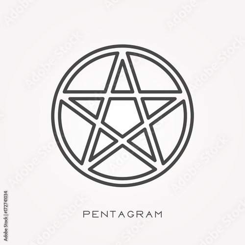 Line icon pentagram