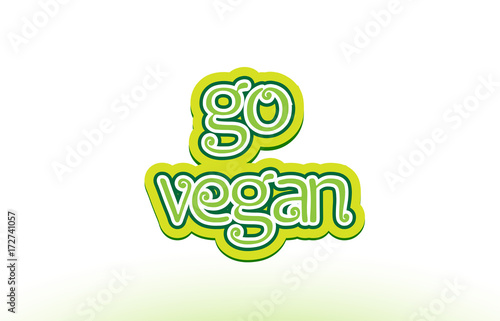 go vegan word text logo icon typography design