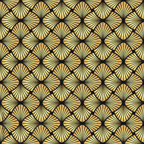 Seamless golden Art Deco vector pattern