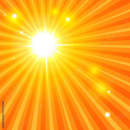 abstract sun backround with rays and sunbeams. vector illustration. part of collection