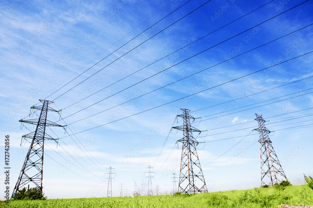 Power Line at the Blue Sky