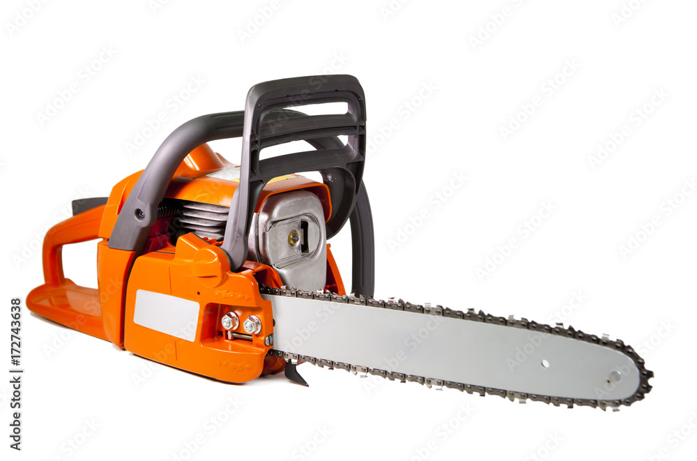 chain saw on a white background..