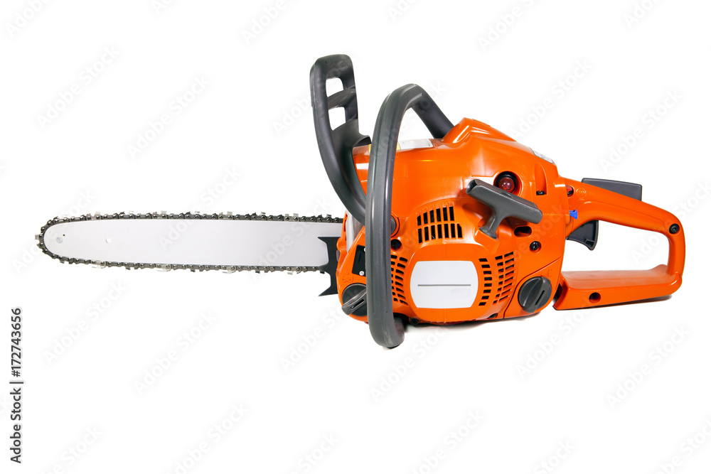 chain saw on a white background..
