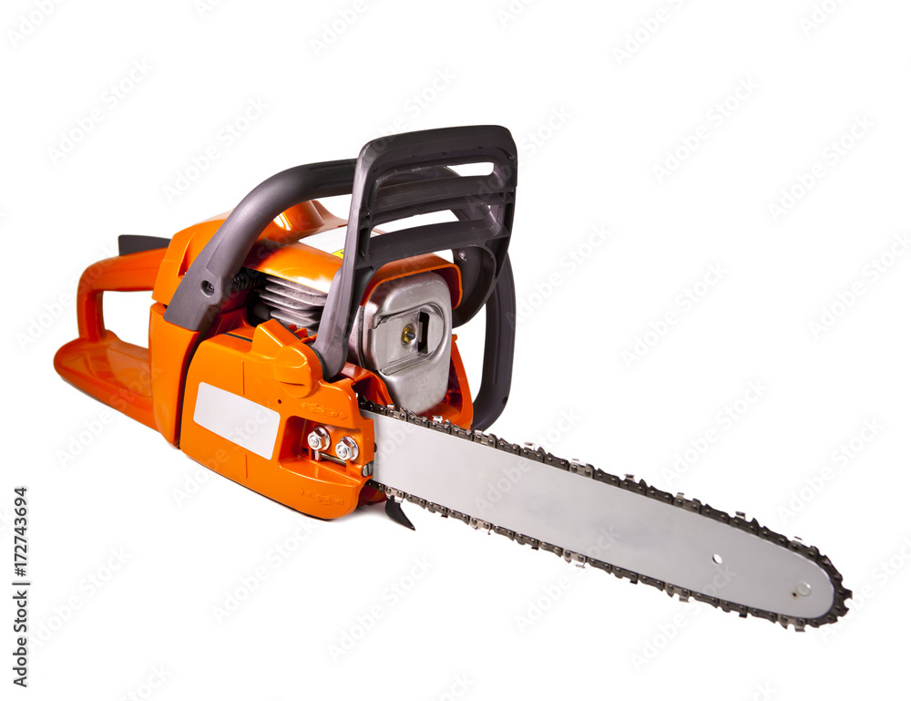 chain saw on a white background