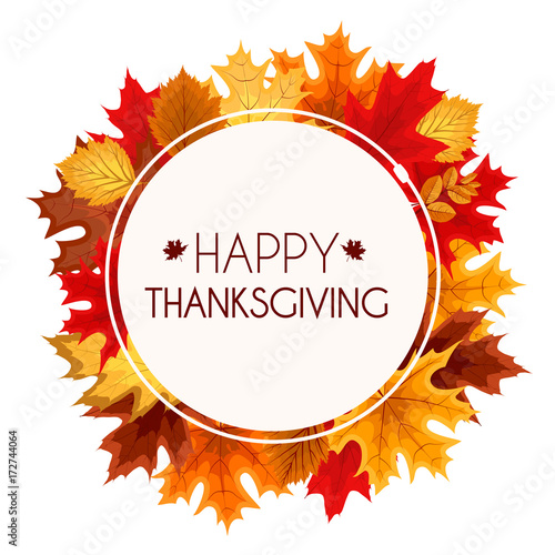 Abstract Vector Illustration Autumn Happy Thanksgiving Backgroun
