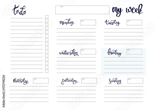 weekly planner blank template