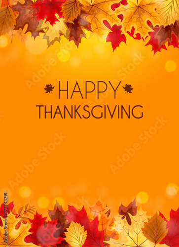Abstract Vector Illustration Autumn Happy Thanksgiving Backgroun