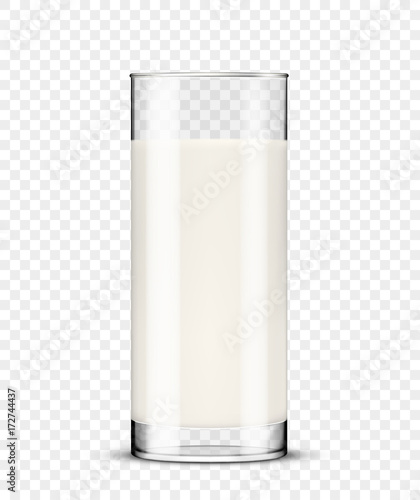 fresh milk in the glass isolated on transparent background