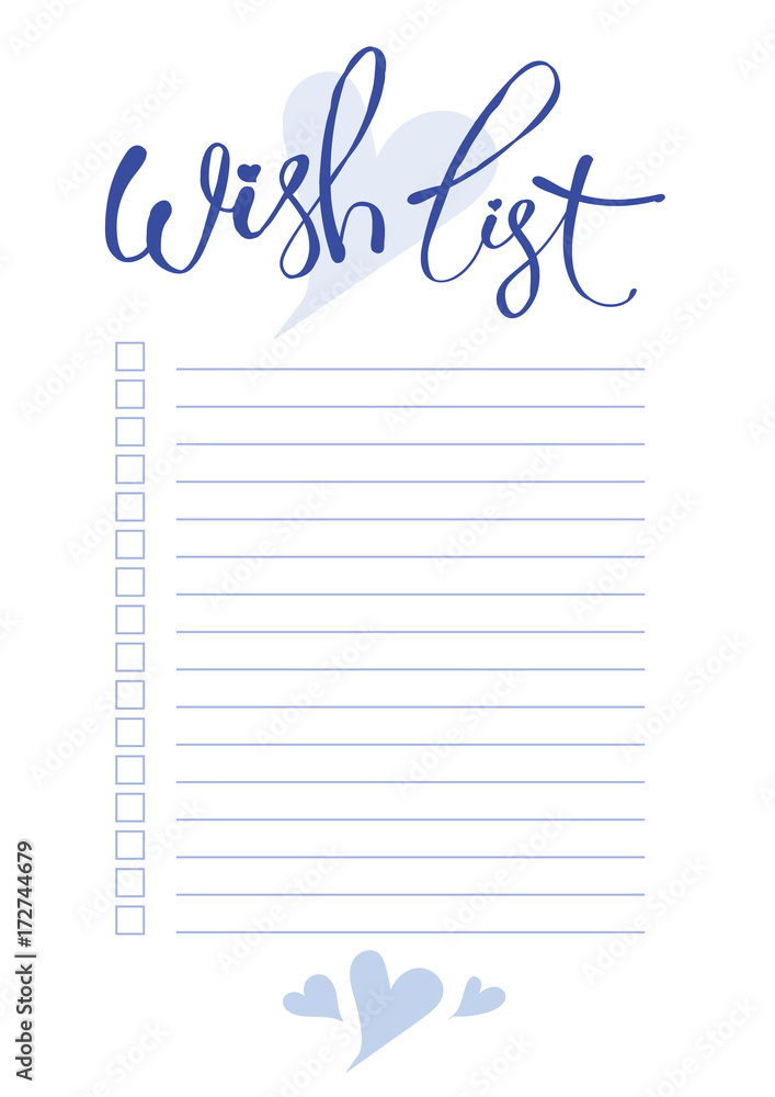 Vetor de wish list planner blank template do Stock
