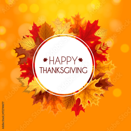 Abstract Vector Illustration Autumn Happy Thanksgiving Backgroun