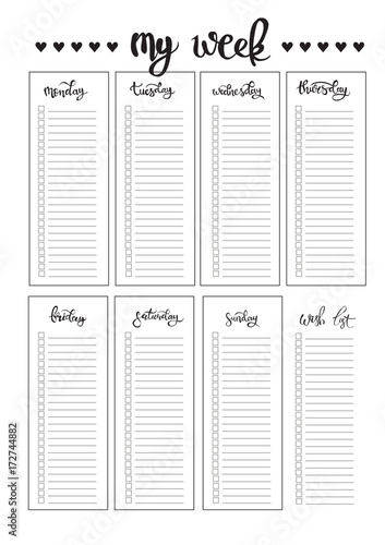 weekly planner blank template