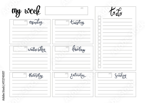 weekly planner blank template