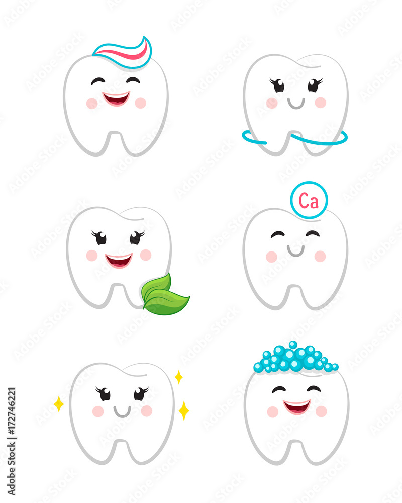 Dental hygiene set with teeth clean floss toothpaste and bubbles foam Dental hygiene set with teeth clean floss toothpaste and bubbles foam