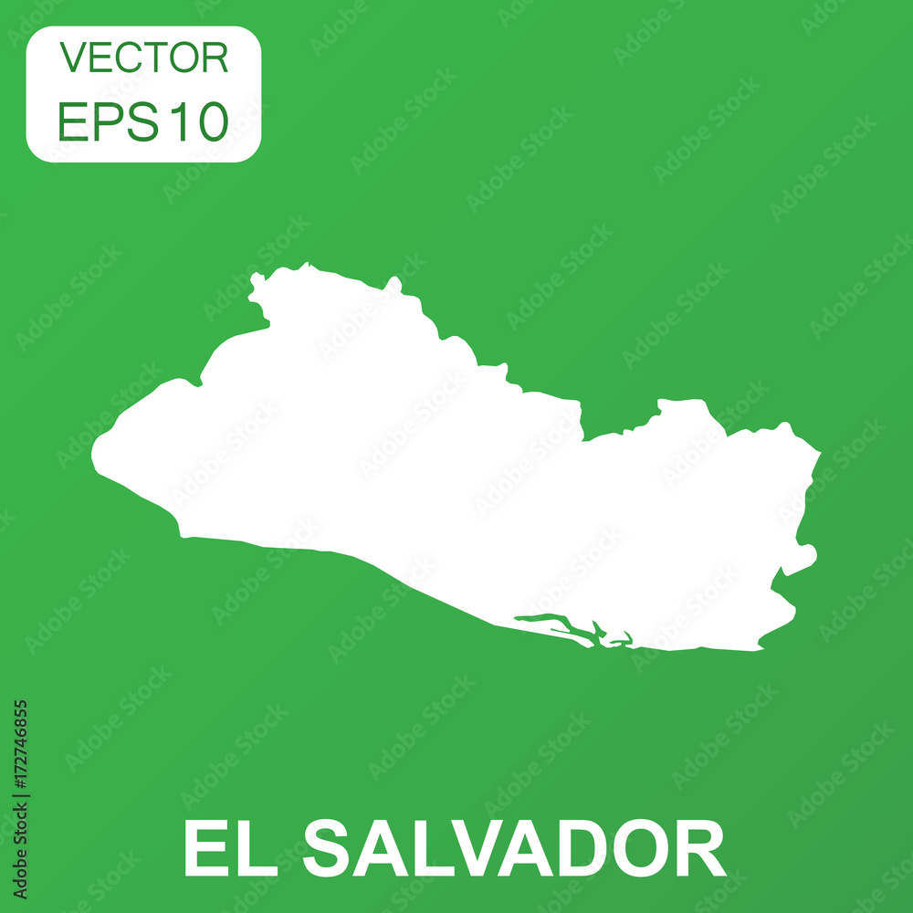 El Salvador map icon. Business concept El Salvador pictogram. Vector illustration on green background.