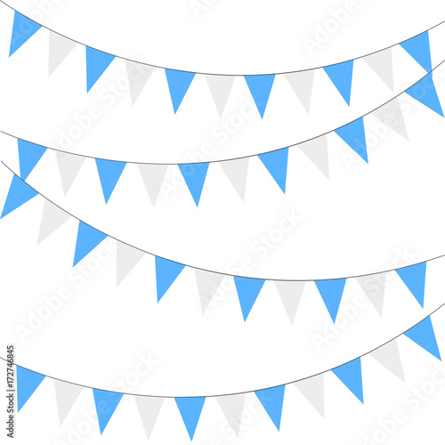garland of flags triangles. Vector illustration for a site