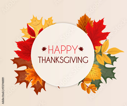 Abstract Vector Illustration Autumn Happy Thanksgiving Backgroun