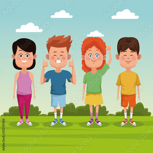 Kids at park icon vector illustration graphic design