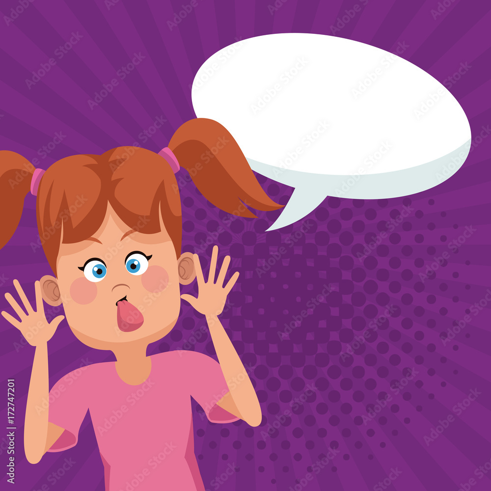 Cute girl cartoon with blank speech bubble Cute girl cartoon with blank speech bubble
