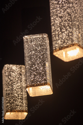 lamps in a dark room