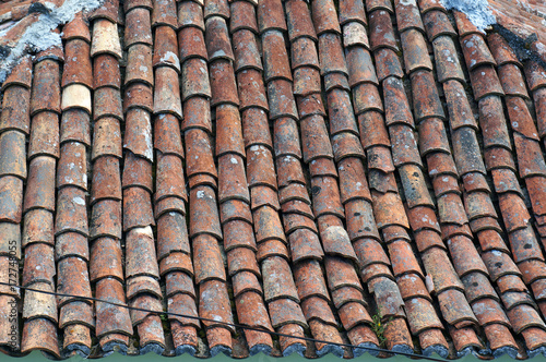 Old tiled roof.