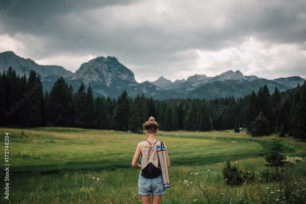Young woman exploring nature Young woman exploring nature