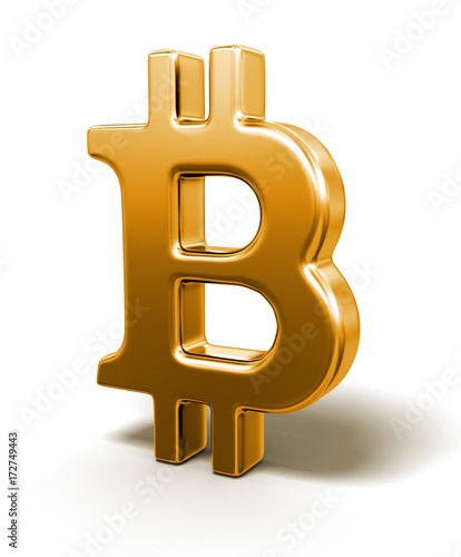 Bitcoin sign. Image with clipping path