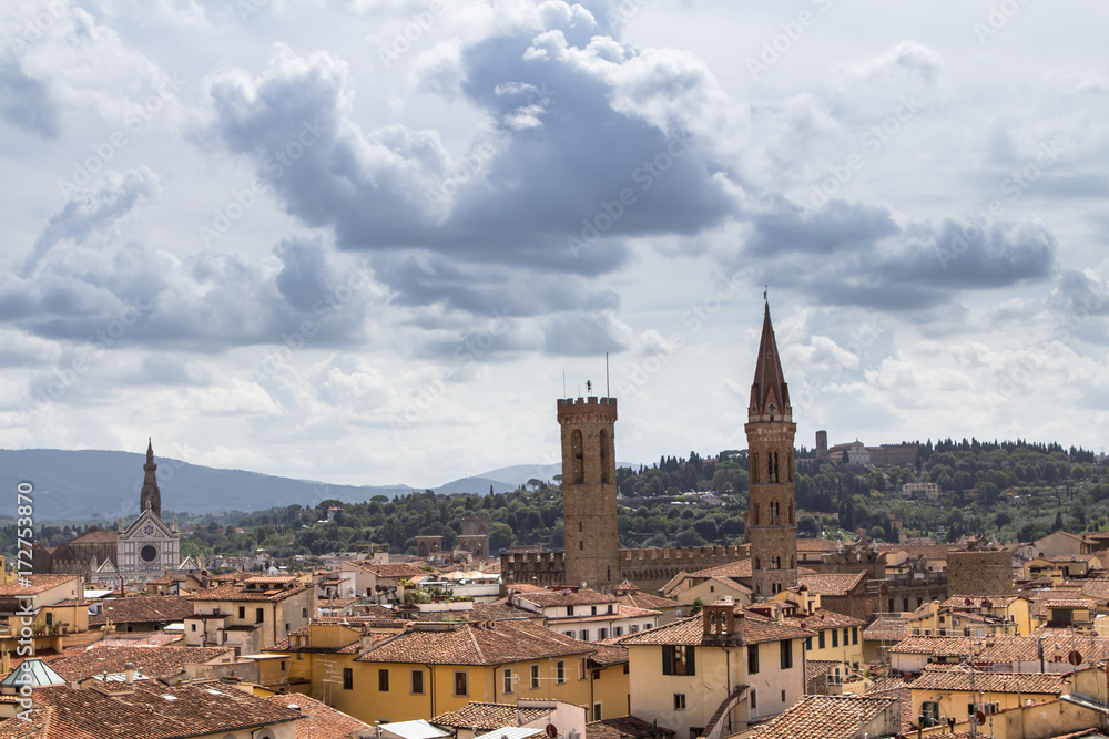 Panorama view of Florence from Santa Maria del Fiore church, Italy
