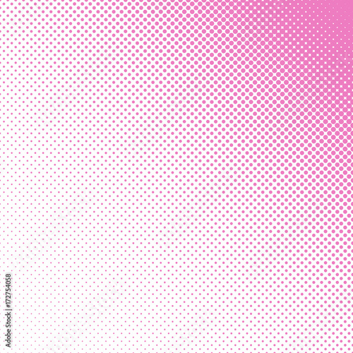 Abstract geometric halftone dot pattern background - vector design from pink circles in varying sizes on white background