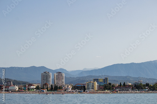 Panoramic view from the sea to the city and mountains © flashmovie