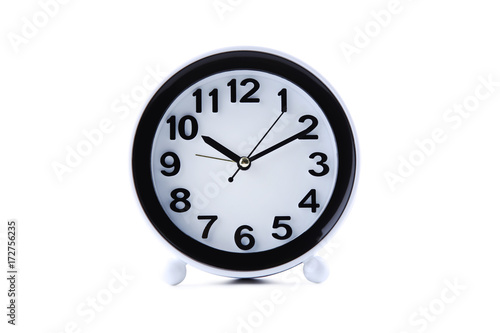 Black clock isolated on a white background