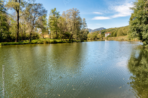 Lake Brinzio in valey Rasa, province of Varese, Italy.  photo