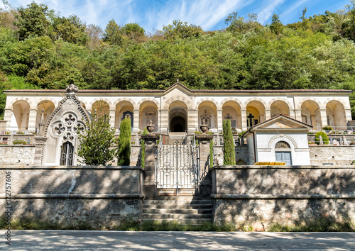 Cemetery of small village Brinzio in province of Varese, Italy. 
 photo