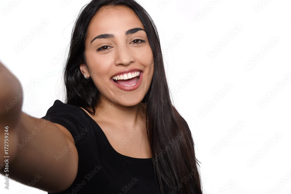 Young woman taking selfie Young woman taking selfie