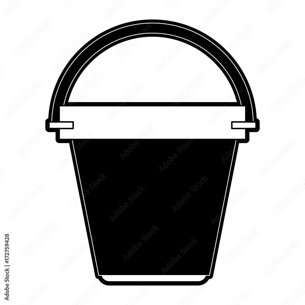 bucket with handle icon imagevector illustration design black and white bucket with handle icon imagevector illustration design black and white