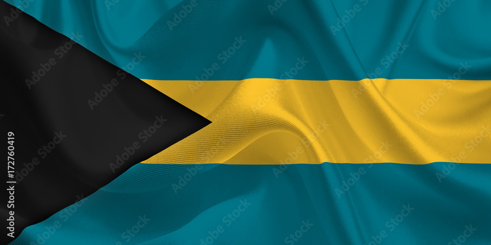 Waving flag of the Bahamas. Flag in the Wind. National mark. Waving Bahamas Flag. Bahamas Flag Flowing. Waving flag of the Bahamas. Flag in the Wind. National mark. Waving Bahamas Flag. Bahamas Flag Flowing.