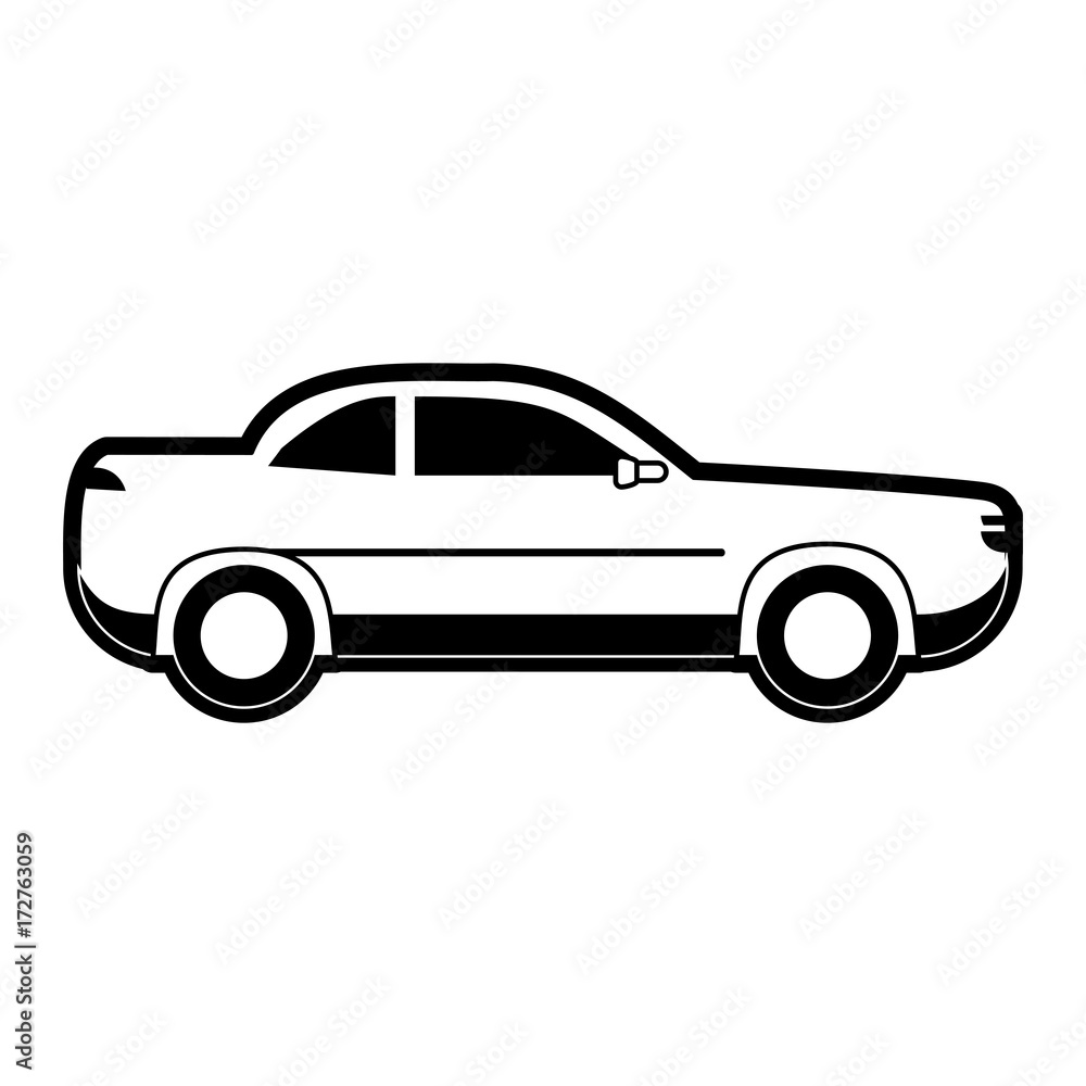 car sideview  icon image vector illustration design  black and white
