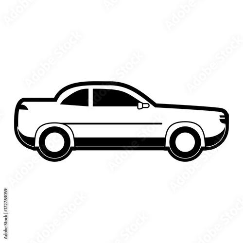 car sideview icon image vector illustration design black and white