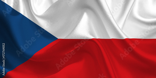 Waving flag of the Czech Republic. Flag in the Wind. National mark. Waving Czech Republic Flag. Czech Republic Flag Flowing.