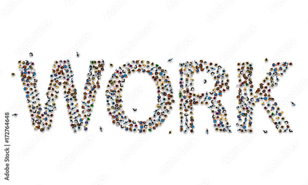 People text work on the white background . Vector illustration People text work on the white background . Vector illustration