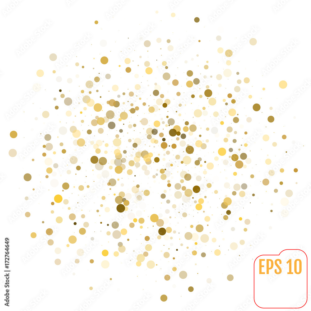 Vector golden glitter polka dot pattern