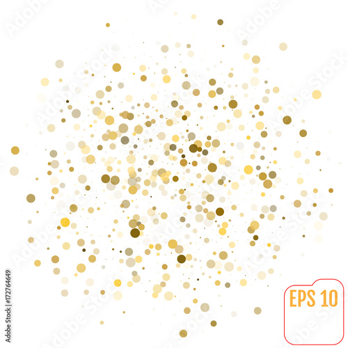 Vector golden glitter polka dot pattern